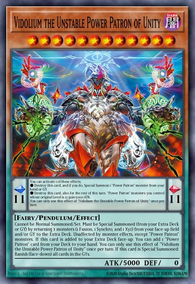 Vidolium the Unstable Power Patron of Unity card art