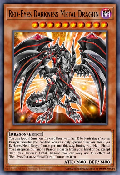 Red-Eyes Darkness Metal Dragon card art